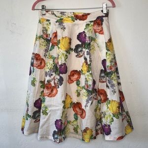 Anthropologie Esley Linen Floral Skirt Size Small